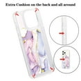 thumbnail image 2 of SaniMore Case for iPhone 14 Pro, Shockproof Ant-fall TPU Backplane Marble Stylish Pattern for Girls Women No-Yellowing Slim Lightweight for iPhone 14 Pro, Purple/White, 2 of 11