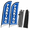 Blue-7 ft-2, variant on Red 7 ft 2-pack parking sign banner swooper flag kit with pole and ground stake