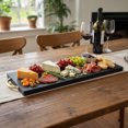 thumbnail image 2 of Acacia Wood Rect. Serving Board W/ Gold Handles Matte Black, 2 of 3