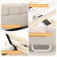 thumbnail image 3 of Anyact Queen Bed Frame with LED Lights, Height Adjustable Headboard, Upholstered Headboard with Teddy Velvet Removable Pillow for Bedroom, Queen Size Solid Wood Slats Support, Off White, 3 of 15
