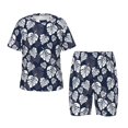 thumbnail image 1 of Balery White Leaves Conjunto de Pijama Infantil de Manga Corta con Estampado – Ropa de Dormir de Algodón Suave-Small, 1 of 6