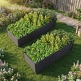 thumbnail image 6 of Fehomix 2-Pack 8x4x2 FT Metal Raised Garden Beds, Galvanized Steel Planter Boxes with 4 Reinforcement Bars & Rust-Proof Color Coating, for Vegetables, Flowers, Herbs, Outdoor., 6 of 6