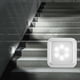 thumbnail image 5 of Yuarrent 3/6X Sensor de movimiento LED Luz de pared nocturna adhesiva Pasillo Escaleras Funciona con pilas Iluminación y accesorios Luz blanca de concha blanca cuadrada, 5 of 6