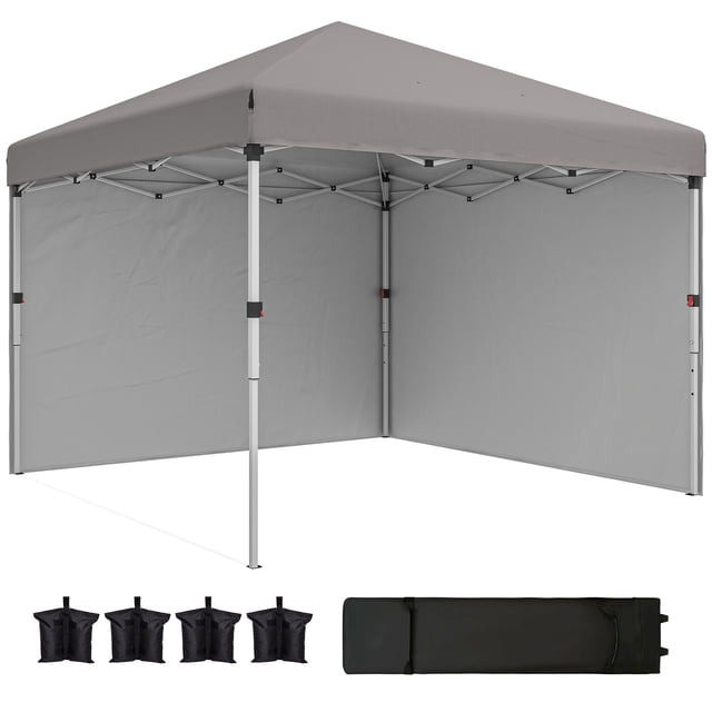 Outsunny 10' x 10' Pop Up Canopy Tent with Removable Sidewalls Carry Bag