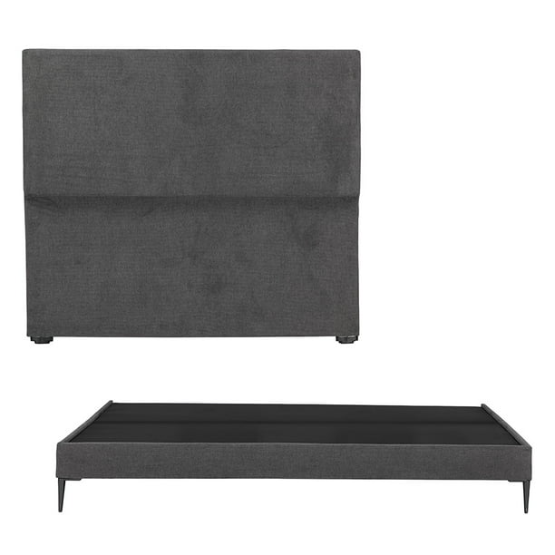 Box Base Cama Slim King Size+Cabecera Myko Gris