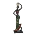 thumbnail image 2 of Estatua africana de mujer de pie, escultura de resina negra, decoración como se describe, 2 of 9