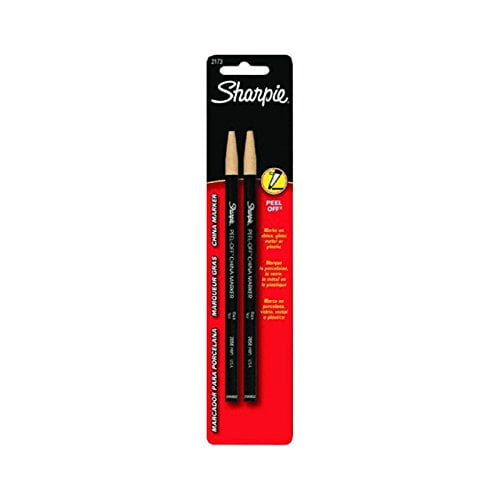 Sharpie 2173PP PeelOff China Markers, 4 Black Markers