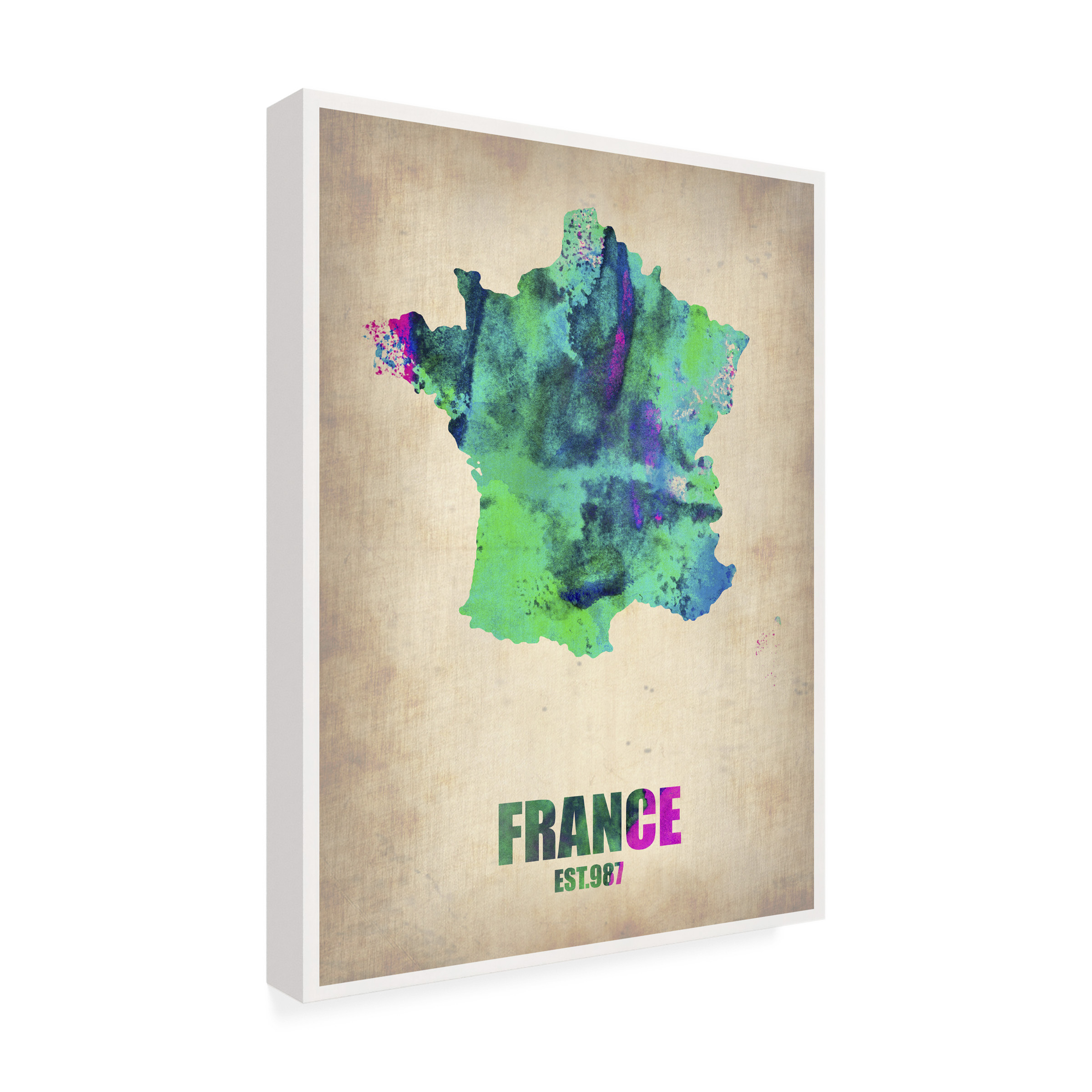 Trademark Fine Art "France Watercolor Map" Canvas Art by Naxart