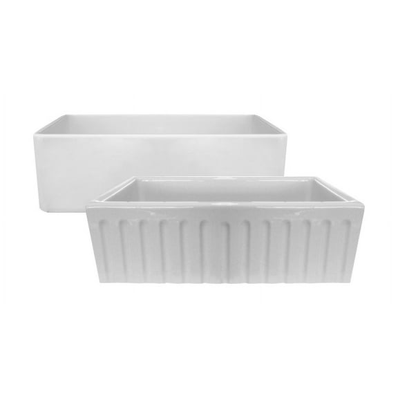 La Toscana LFS3018W Reversible Fireclay Farmhouse Sink