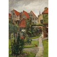 thumbnail image 2 of Hermann Linde 11x14 Gold Ornate Wood Frame and Double Matted Museum Art Print Titled - Urban Garden in Lubeck (Johannisstrasse 64) (1891), 2 of 4