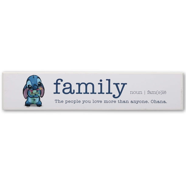 Decoración de pared con tablones de madera de Disney Lilo y Stitch Ohana Family