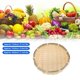 thumbnail image 5 of Bandeja para cesta de frutas, cesta de bambú tejida redonda hecha a mano, apilable, con forma de U, cesta plana para servir verduras para almacenar alimentos y verduras [18 cm x 5 cm], 5 of 5