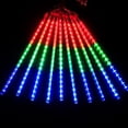 thumbnail image 4 of Luz LED de lluvia de meteoritos para exteriores, luz solar colorida para colgar en el árbol, luz de vacaciones, luz decorativa para patio, tubo de meteorito impermeable, 4 of 4