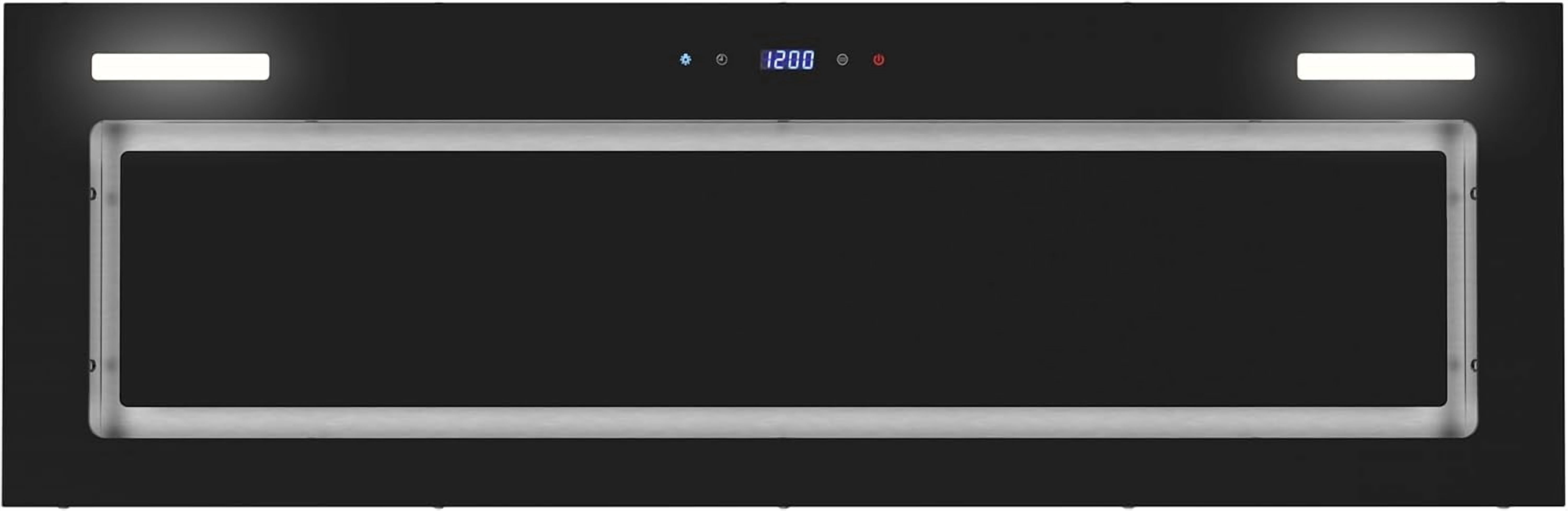 Streamline 36 in. Messina Convertible Insert 350 CFM Range Hood in Glossy Black with Mesh Filters, Touchpad Control, LED Lights