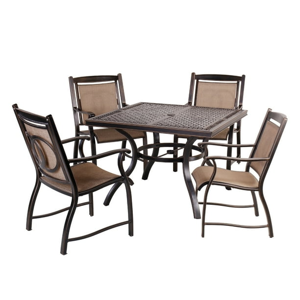5 Pcs Patio Dining Set Outdoor Dining Table Set with 4 Arm ...