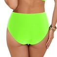 thumbnail image 5 of Xudanell Women's High Wasited Cheeky Bikini Bottom Shirred Tummy Control Swimsuit Full Coverage SexySwim Bottom (Green,XXL), 5 of 9