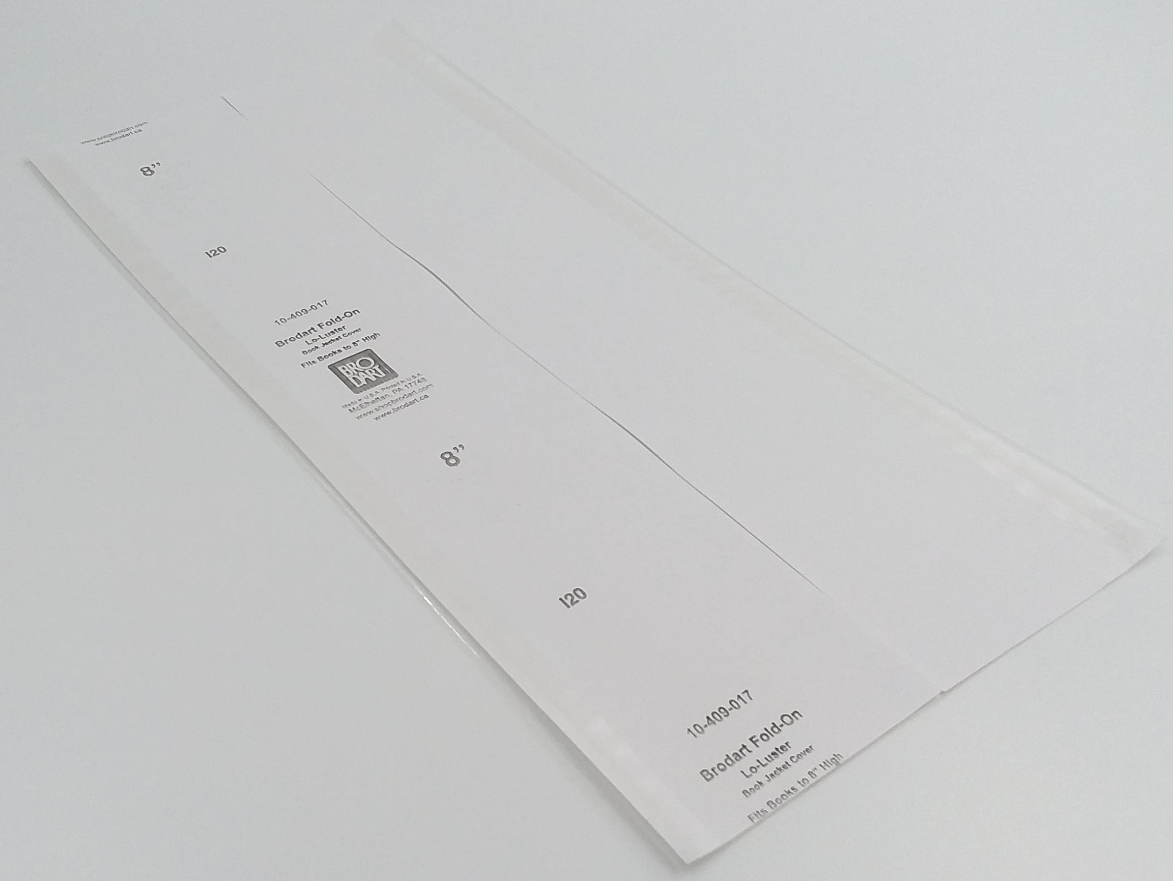 10 (ten) Sheets Brodart Fold-On Lo-Luster Book Jacket Covers - 11" X 24 - View #2