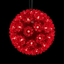Northlight LED Lighted Starlight Sphere Hanging Outdoor Christmas Decoration- 6" - Red Lights