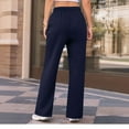 thumbnail image 3 of Inglocry Women's Wide Leg Sweatpants Baggy Straight Leg Lounge Pants Fall Outfits Athletic Joggers with Pockets Navy 2XL, 3 of 4