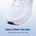 thumbnail image 4 of NRNHI Men's Wide Walking Shoes Arch Support Running Tennis Sneakers Orthotic Cushioning Shoes for Plantar Fasciitis Pain Relief WhiteGrey 13, 4 of 6