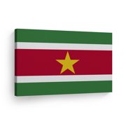 Smile Art Design Suriname Flag Canvas Wall Art Print Country Flags Office Living Room Dorm Bedroom Kitchen Man Cave Sports Club Bar Decor Modern Home Decor Ready to Hang Made in USA - 8x12