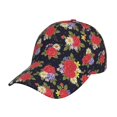 thumbnail image 2 of Baseball Cap, Red Rose Flower Trucker Hats Women Dad Hat For Workouts - Baseball Hat Adjustable Size, 2 of 2