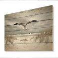 thumbnail image 2 of Designart "Seashore Golden Birds At" Animals Print on Natural Pine Wood, 2 of 5