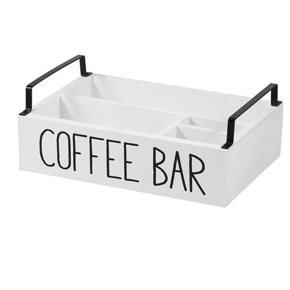 Wooden Coffee Station Organizer- Coffee Bar Accessories, Coffee Pods Holder, Storage Basket for Home Coffee Bar B