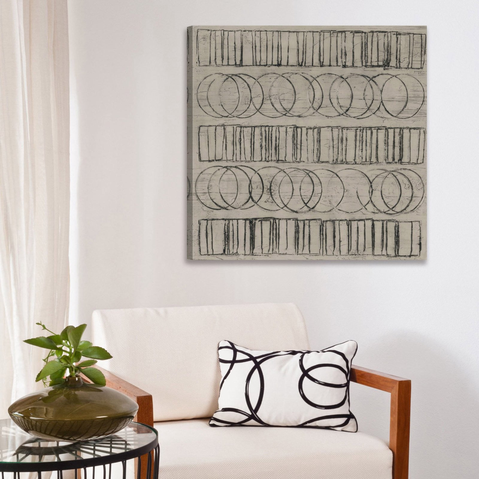 Marmont Hill Circles & Squares Print on Wrapped Canvas