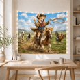 thumbnail image 5 of Corgi Sheriff on Pinto Horse Among Animals in Pasture, Playful Digital Art for Dog Lovers, Farm Decor, New Home Gift, Tapestry Wall Hanging for Bedroom and Living Room, 5 of 7