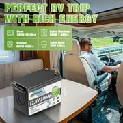 2PACK 12V 300Ah LiFePO4 Lithium Battery,TCBWORTH for RV,Solar,Marine,Caming,Home Energy Storage,off Grid,Built in 200A BMS,15000+ Deep Cycles