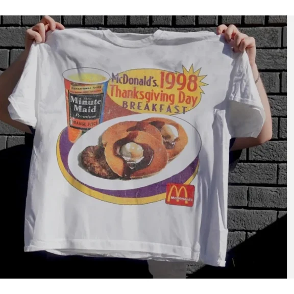 McDonalds '98 Thanksgiving Breakfast Promo Vintage T-shirt