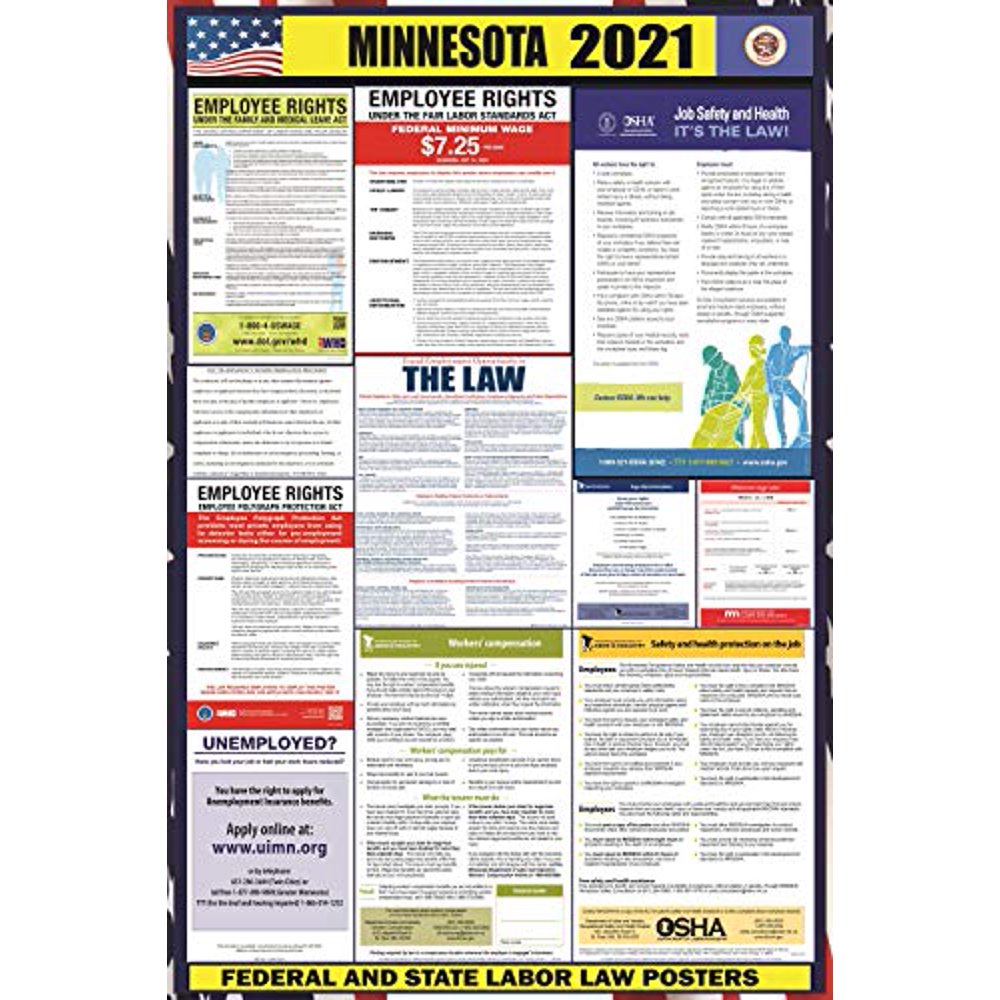 2021 Minnesota (MN) State Labor Law Poster State, Federal and OSHA