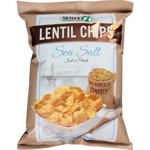 Simply 7 Sea Salt Lentil Chips, 4 oz, (Pack of 12)