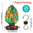thumbnail image 6 of LUJII Pine Cone Shaped Hand Blown Glass Hummingbird Feeder for Outdoors Hanging, Rust Proof & Leak Proof, 25 fl.oz, Unique Gift for Women, Garden & Backyard Decor, Teal, 6 of 6