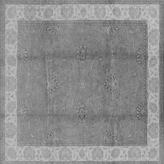 Ahgly Company Indoor Square Oriental Gray Traditional Area Rugs, 4' Square