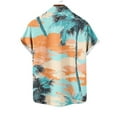 thumbnail image 6 of ZRGHAOYLQ Men's Hawaiian Shirt Short Sleeve Big and Tall Beach Vacation Party Tshirts Button Down Hawaii Tropical Shirts Plus Size Palm Tree Lapel Tshirt, 6 of 6