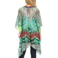 thumbnail image 2 of Sakkas Aymee Women's Caftan Poncho Cover up V neck Top Lace up With Rhinestone - FOM223-Multi - One Size Regular, 2 of 5