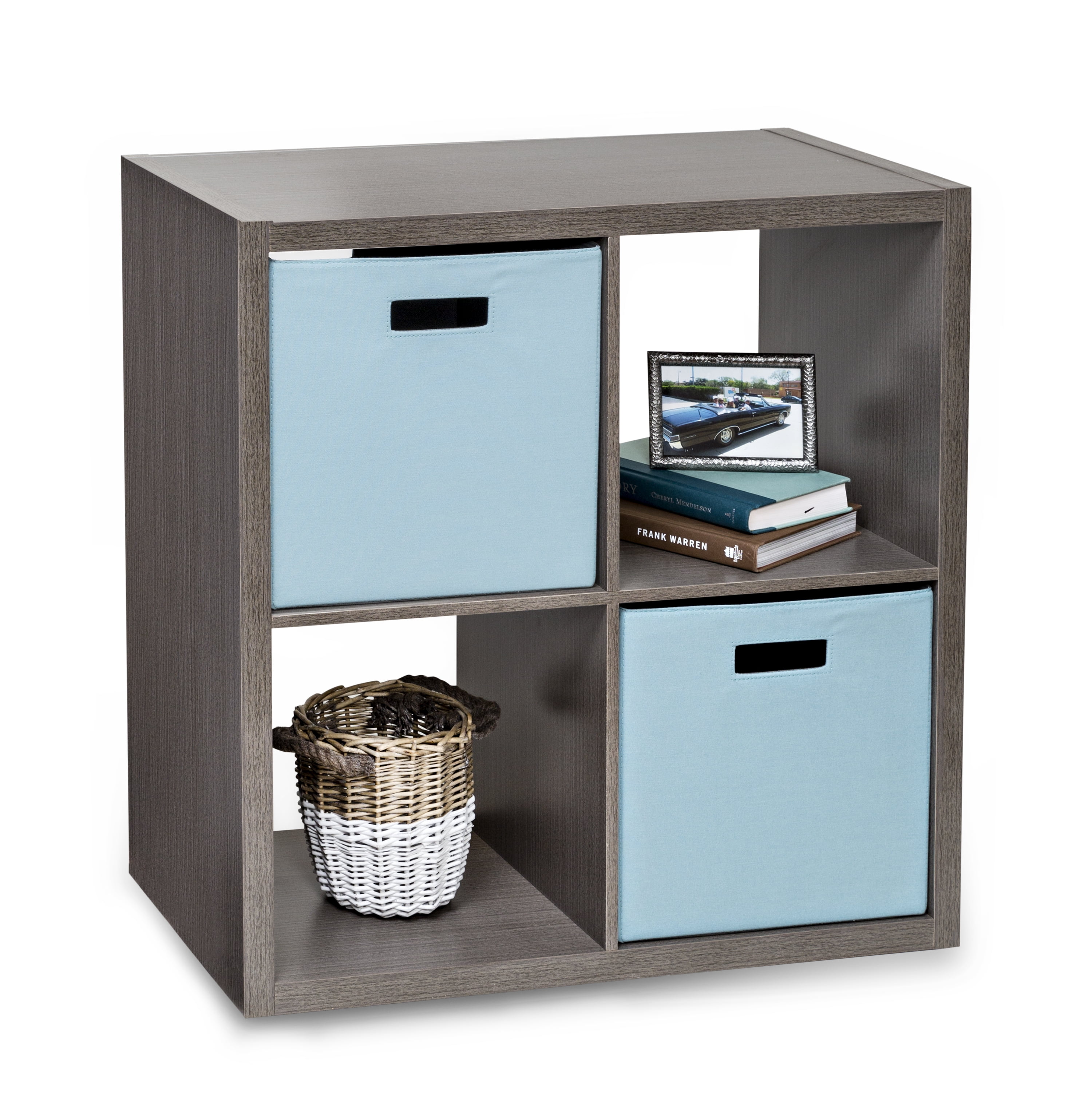 Honey Can Do Premium Laminate Storage Cube with 4 Cubes, Weathered Teak