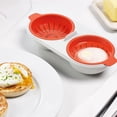 thumbnail image 2 of Escalfador de huevos doble con bordes suaves para un manejo cómodo, 2 piezas, tazas de silicona para hervir huevos, material de calidad, 2 of 5