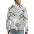 thumbnail image 7 of Salouo White Reindeer Portrait Pattern Hoodie Sweatshirts for Women, Autumn Pullover Hoodie Workout Sweat Women's Long Sleeve Preppy Sweatshirts-Large, 7 of 7