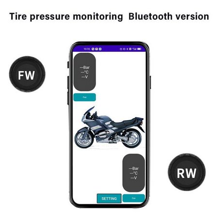 Motorcycle Tire Pressure External Sensor - 5.0 Bluetooth TPMS Relearn Tool Wireless Tire Pressure & Temperature Alarm TPMS Reset Tool Support iOS and Android with APP Operation