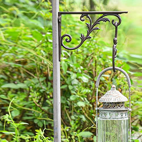 Sungmor Cast Iron Shelf Brackets, 10.3" Wall Hanging Support,Brown, 2-Piece
