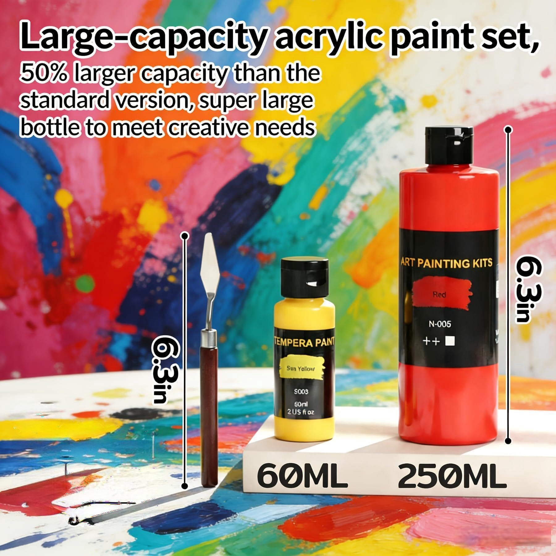 18 Colors (250 ML/Bottle), Painting Art Supplies, Art Supplies For Painting Canvas, Ceramic & Fabric, Lasting Quality For Beginners & Professional Artist, Christmas