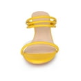 thumbnail image 6 of BLISSFUL STEP Women's Slip on Clear Glass Heel Wedge Sandals Yellow 11, 6 of 8
