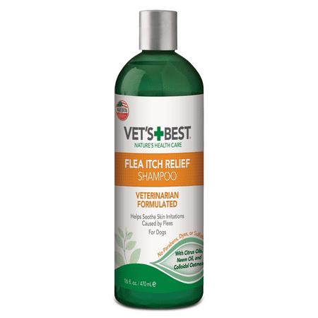 Vet's Best Flea Itch Relief Dog Shampoo | Flea Bite Relief for Dogs | Helps relieve Irritation and Itching from Flea Infestations | 16 Ounces