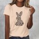 thumbnail image 2 of Tops de Cuello Redondo para las Mujeres Impreso Manga Corta Suéter Camiseta de Imitación Rack, Top Casual de Moda para el Hogar Diario Y el Trabajo, 2 of 4