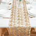 thumbnail image 4 of Gold Foil French Table Runner Hot Stamping Mesh Dining Mat Wedding Banquet Decor 28x275cm, 4 of 7