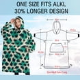 thumbnail image 4 of Oversized Wearable Blanket Hoodie,Leopard Pattern with Green and Black Spots Sherpa Blanket Hoodie with Super Pockets,Super Warm Fuzzy Pullover for Women & Men, 4 of 6
