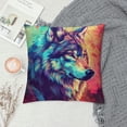 thumbnail image 2 of Orinice Wolf Graphic Decorative Cotton Linen Throw Pillow Cover for Home Couch Living Room Sofa, Square Pillow Case for Men Women Boy Girl, Indoor Outdoor Decoration, 1PC 22x22in, 2 of 5